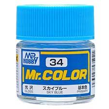 Mr. Hobby - GSI Creos (formerly GUNZE Sangyo) Mr. Color Sky Blue (C34) scale model paint