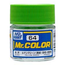 Mr. Hobby - GSI Creos (formerly GUNZE Sangyo) Mr. Color Yellow Green/Roman Green/Le Mans Green (C64) scale model paint