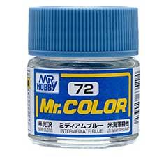 Mr. Hobby - GSI Creos (formerly GUNZE Sangyo) Mr. Color Intermediate Blue/Medium Blue (C72) scale model paint