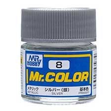 Mr. Hobby - GSI Creos (formerly GUNZE Sangyo) Mr. Color Silver (C8) scale model paint