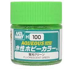 Mr. Hobby - GSI Creos (formerly GUNZE Sangyo) Aqueous Hobby Color Fluorescent Green (H100) scale model paint