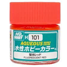 Mr. Hobby - GSI Creos (formerly GUNZE Sangyo) Aqueous Hobby Color Fluorescent Red (H101) scale model paint