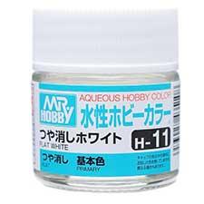 Mr. Hobby - GSI Creos (formerly GUNZE Sangyo) Aqueous Hobby Color Flat White (H11) scale model paint