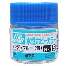Mr. Hobby - GSI Creos (formerly GUNZE Sangyo) Aqueous Hobby Color Bright Blue/Indy Blue (H15) scale model paint