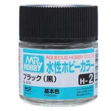 Mr. Hobby - GSI Creos (formerly GUNZE Sangyo) Aqueous Hobby Color Black (H2) scale model paint