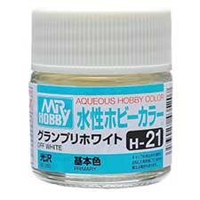 Mr. Hobby - GSI Creos (formerly GUNZE Sangyo) Aqueous Hobby Color Off White / Grand Prix White (H21) scale model paint