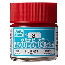 Mr. Hobby - GSI Creos (formerly GUNZE Sangyo) Aqueous Hobby Color Red (H3) scale model paint
