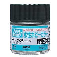 Mr. Hobby - GSI Creos (formerly GUNZE Sangyo) Aqueous Hobby Color Dark Green (H36) scale model paint
