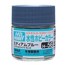 Mr. Hobby - GSI Creos (formerly GUNZE Sangyo) Aqueous Hobby Color Medium Blue/Intermediate Blue (H56) scale model paint