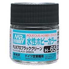 Mr. Hobby - GSI Creos (formerly GUNZE Sangyo) Aqueous Hobby Color RLM70 Black Green (H65) scale model paint