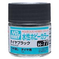 Mr. Hobby - GSI Creos (formerly GUNZE Sangyo) Aqueous Hobby Color Tire Black (H77) scale model paint